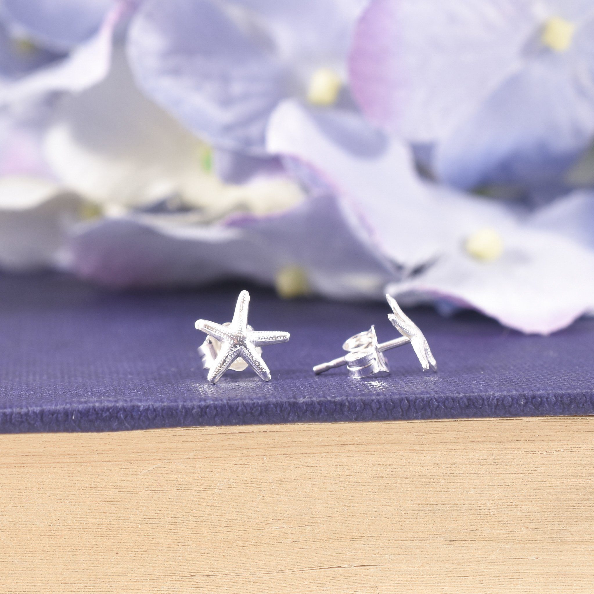Sterling Silver Starfish Stud Earrings - Image 3
