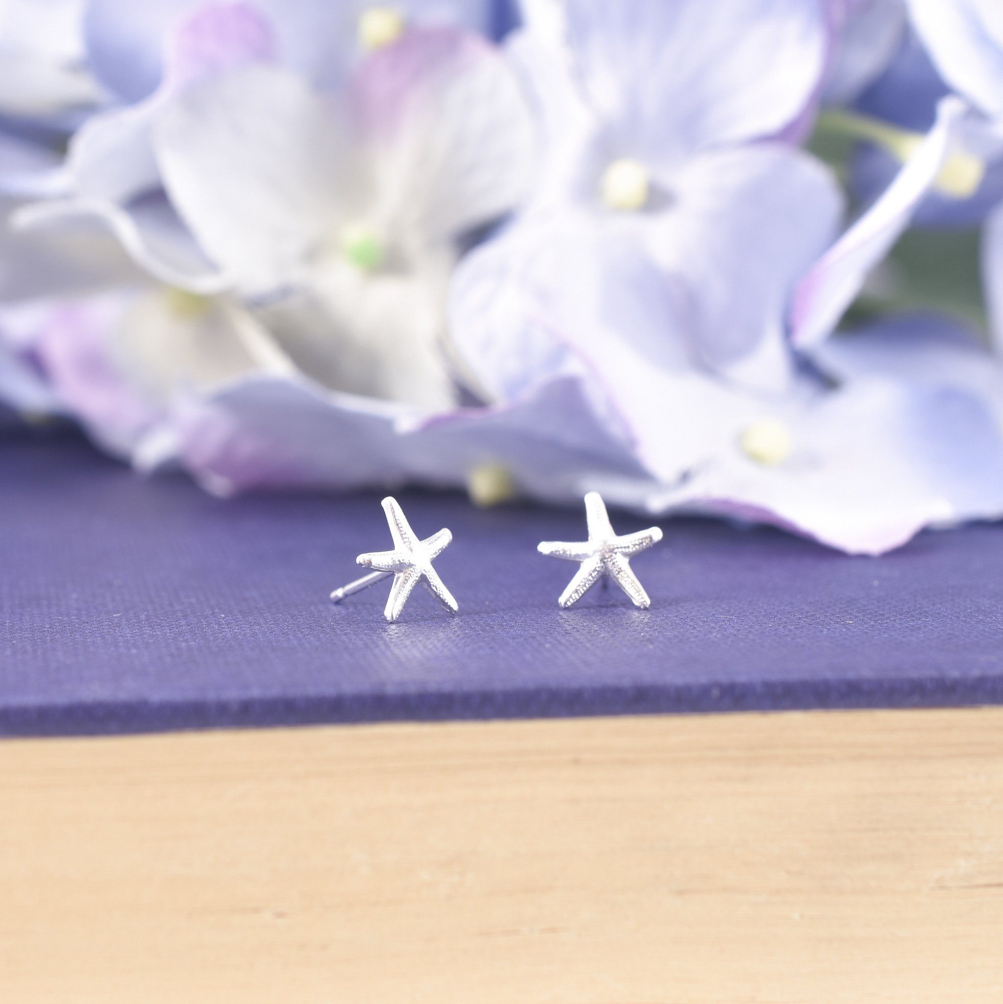 Sterling Silver Starfish Stud Earrings - Image 2