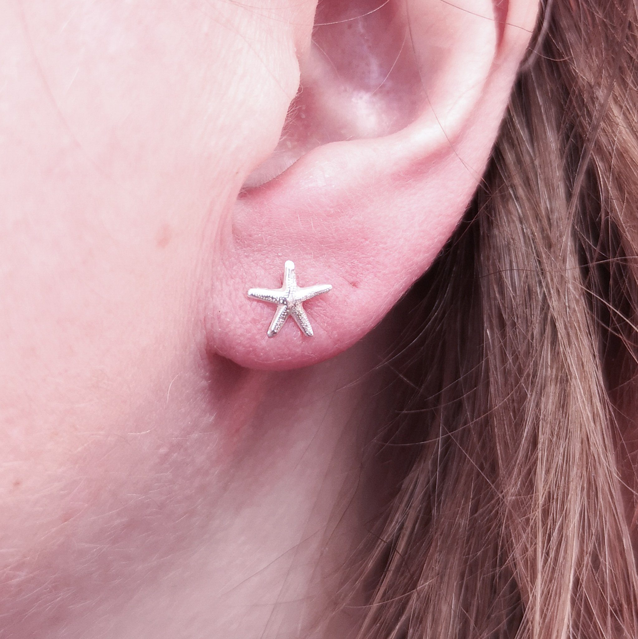 Sterling Silver Starfish Stud Earrings - Image 7