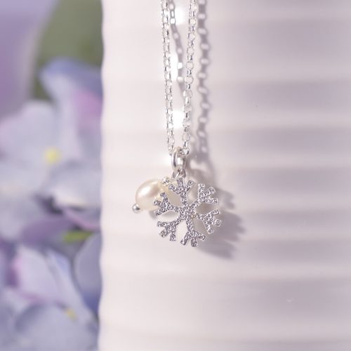 Handmade Sterling Silver Mini Snowflake Necklace