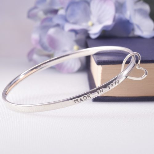 Handmade Sterling Silver Personalised Story Bangle