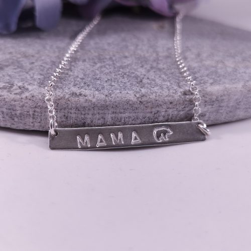 Handmade Sterling Silver Personalised Bar Necklace