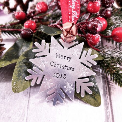 Handmade Personalised Christmas Snowflake Decoration