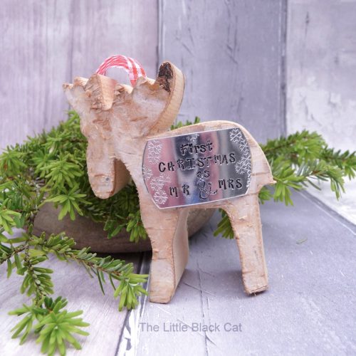 Handmade First Christmas as Mr & Mrs Reindeer Decoration