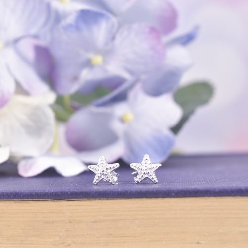 Sterling Silver Chubby Starfish Stud Earrings