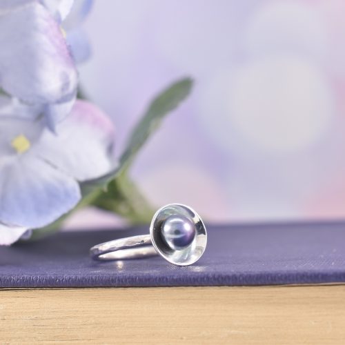 Handmade Sterling Silver Pearl Orb Ring