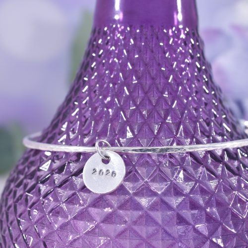 Handmade Sterling Silver Personalised Disc Bangle