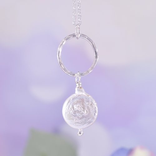 Handmade Sterling Silver & Pearl Serenity Necklace