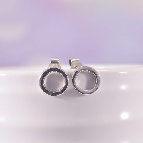 Handmade Sterling Silver Little O Stud Earrings