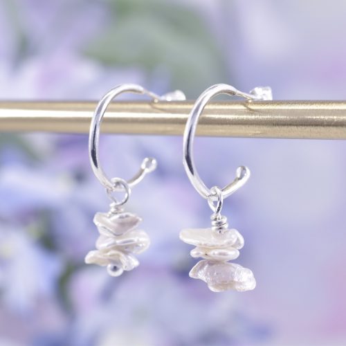 Handmade Sterling Silver Serenity Stack Huggie Hoop Earrings
