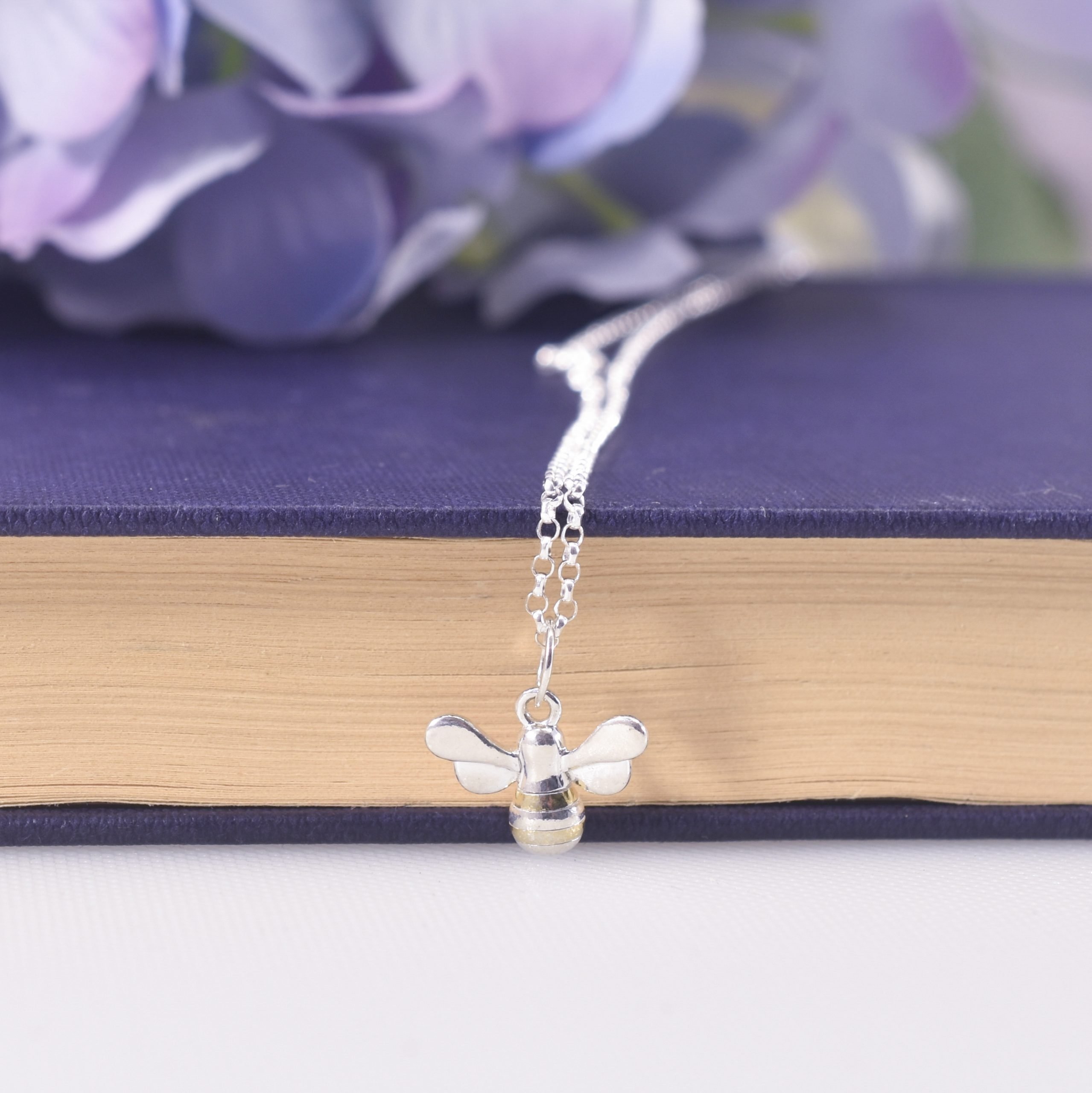 Handmade Sterling Silver & Gold Bumble Bee Necklace - Image 7