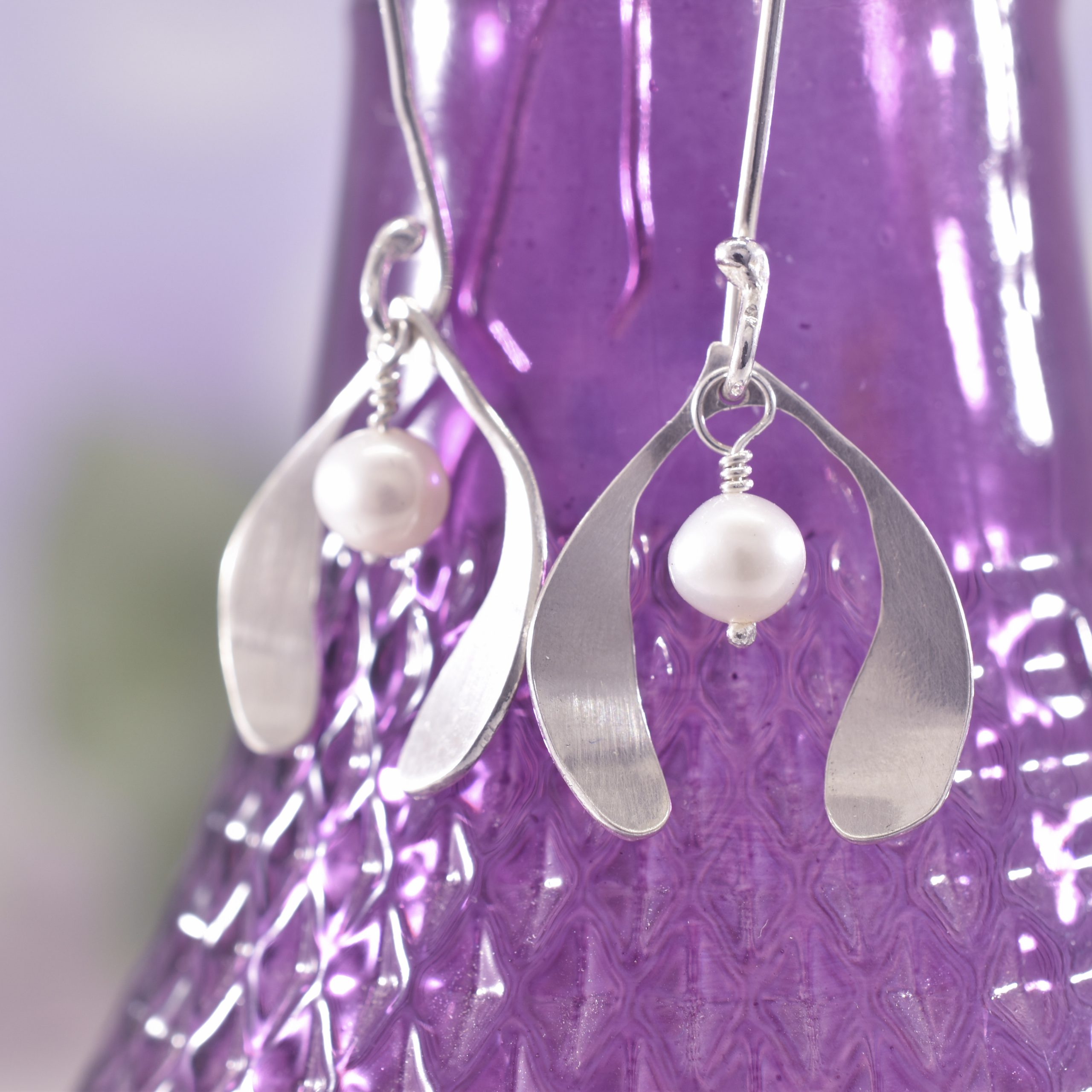 Handmade Sterling Silver Mistletoe Kisses Earrings - Image 2