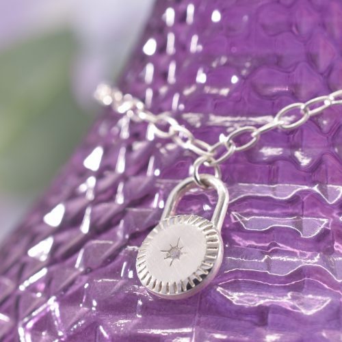Handmade Sterling Silver Guiding Star Padlock Bracelet