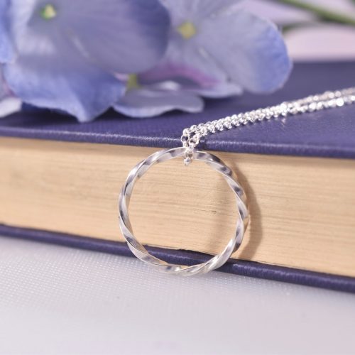 Handmade Sterling Silver Ribbon Twist Pendant