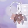 Handmade Sterling Silver Hoop Earrings with Copper Maple Leaf Charms