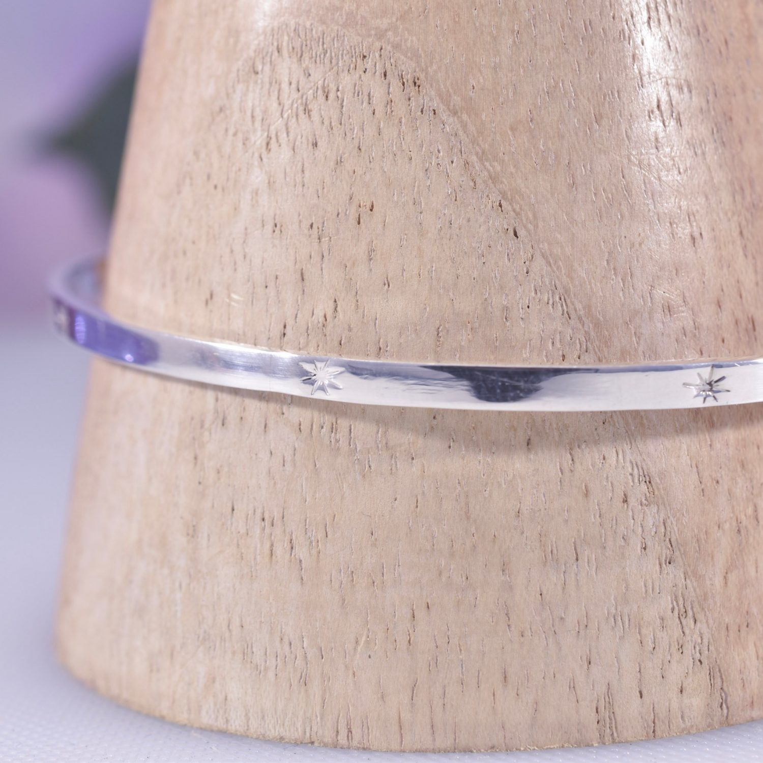 Sterling silver Celestial Star Pattern Bangle