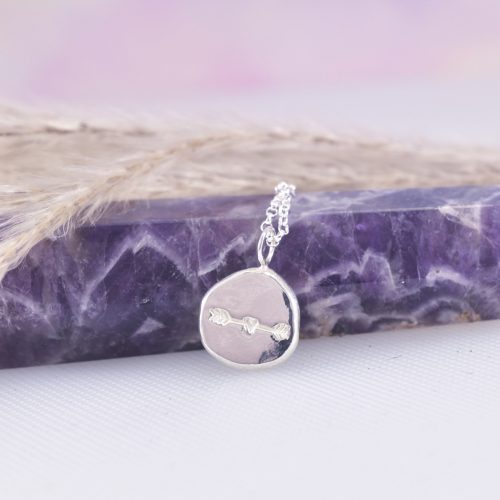 Handmade Recycled Sterling Silver Love Struck Pebble Necklace
