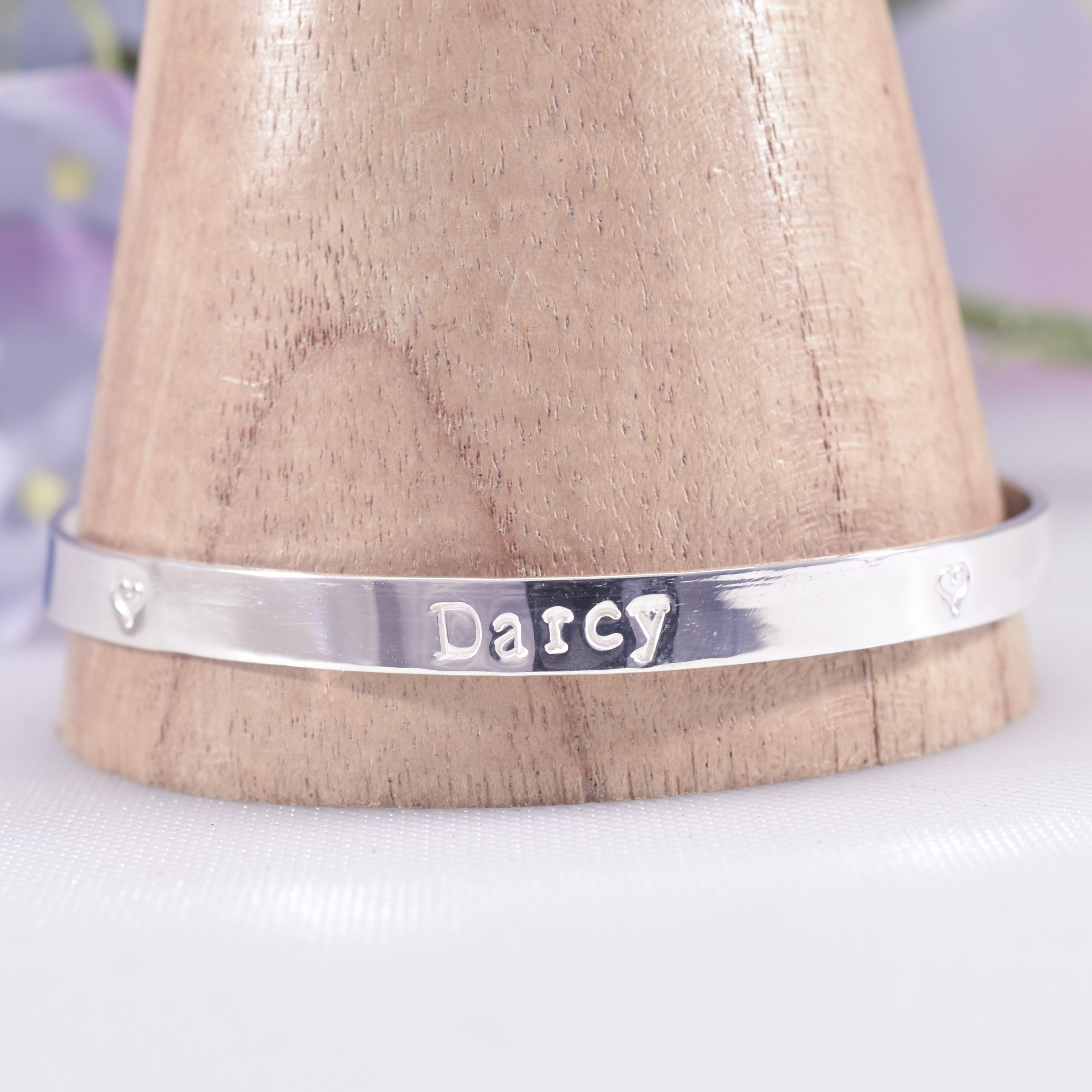 Handmade Sterling Silver Maxi Personalised Bangle - Image 2
