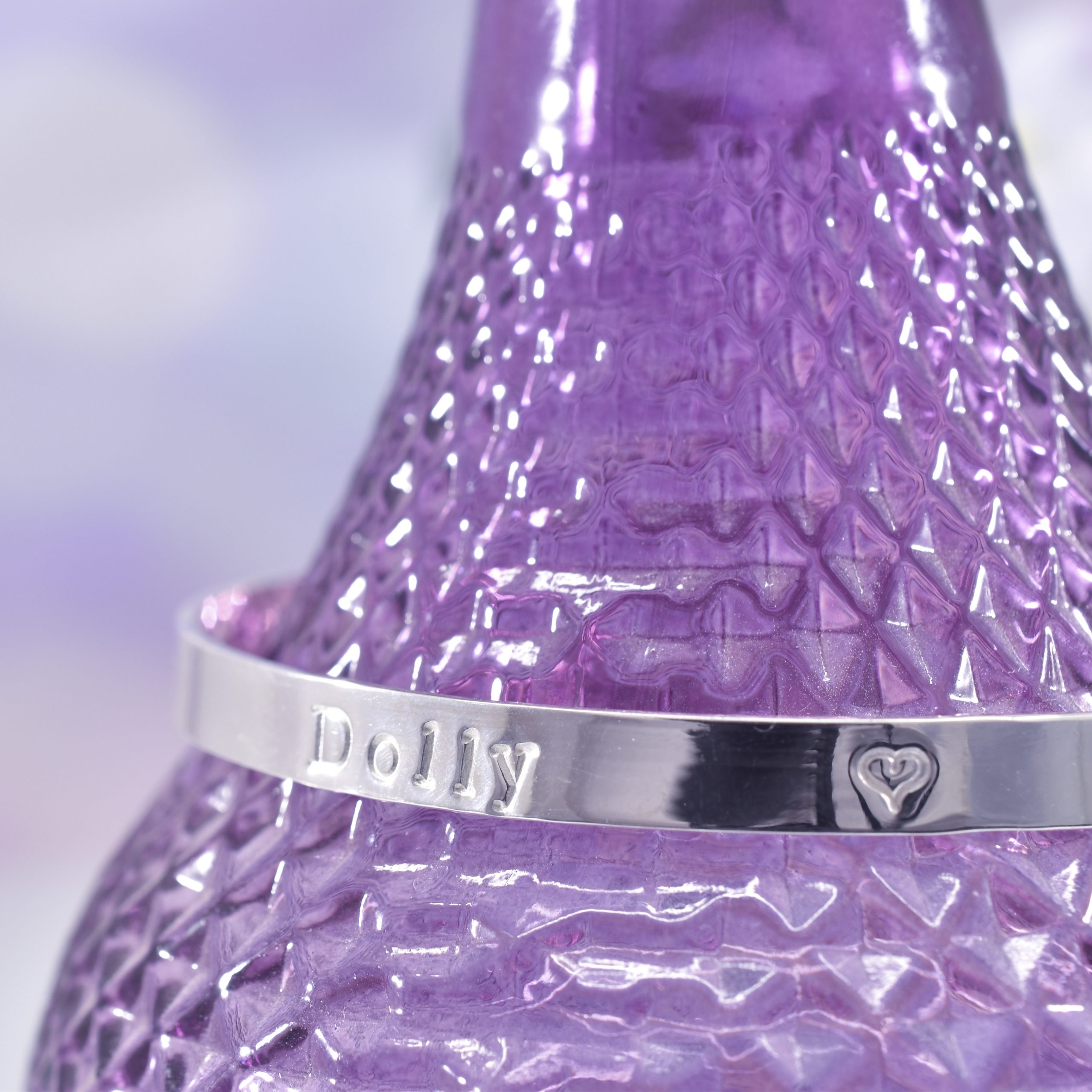Handmade Sterling Silver Maxi Personalised Bangle - Image 6