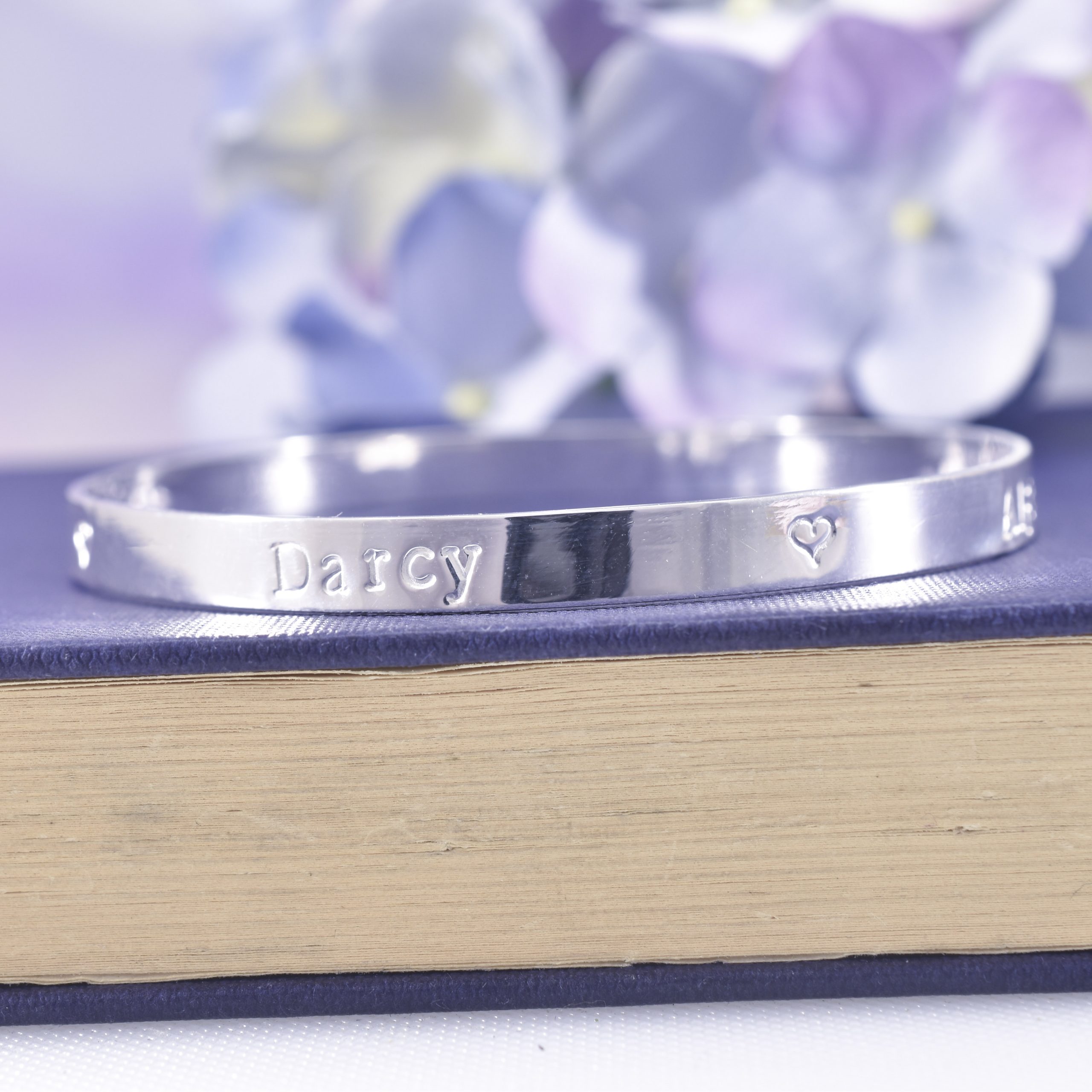 Handmade Sterling Silver Maxi Personalised Bangle - Image 4