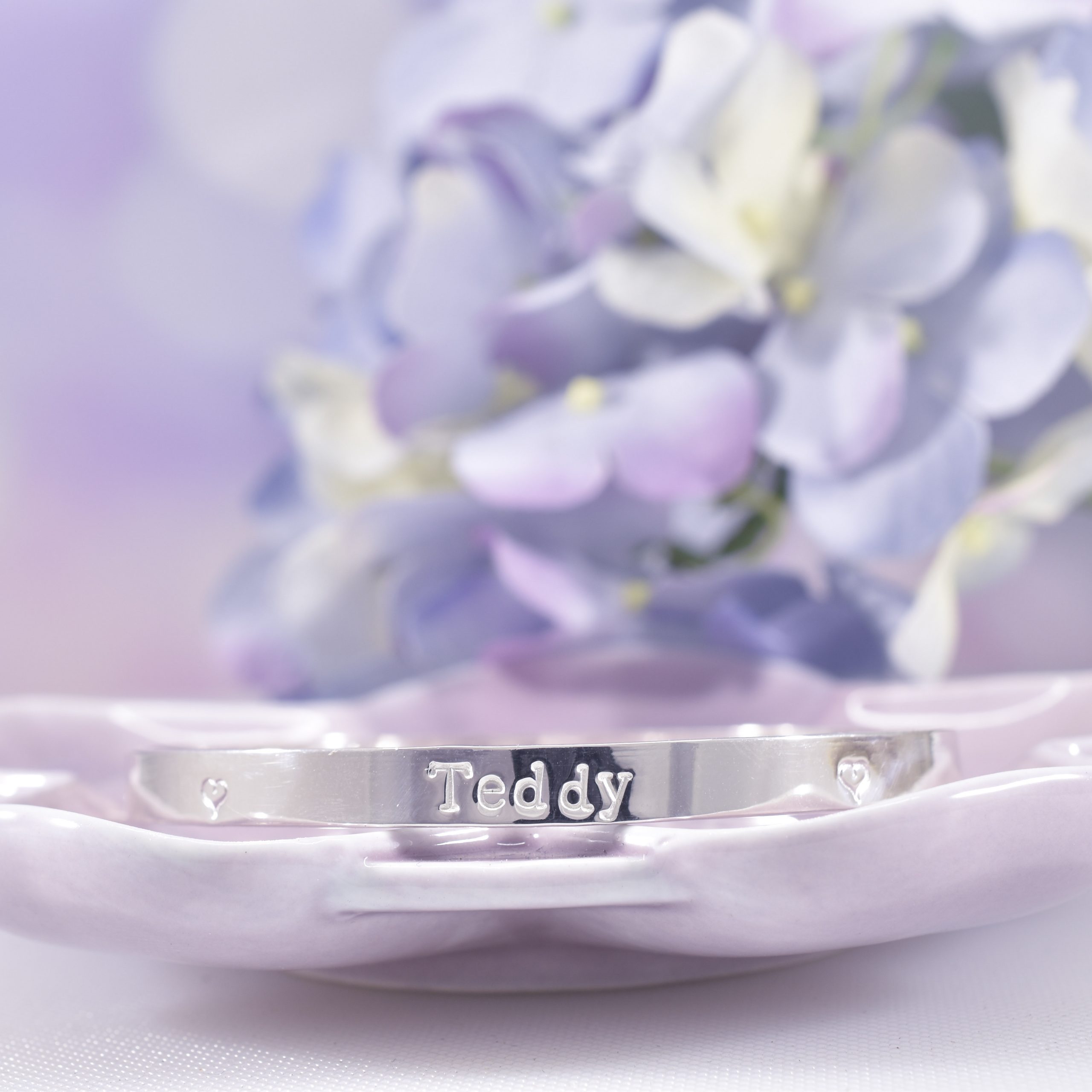 Handmade Sterling Silver Maxi Personalised Bangle - Image 3