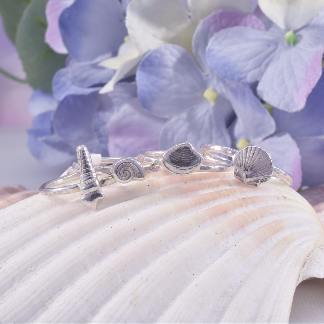 Sterling silver seashell ring