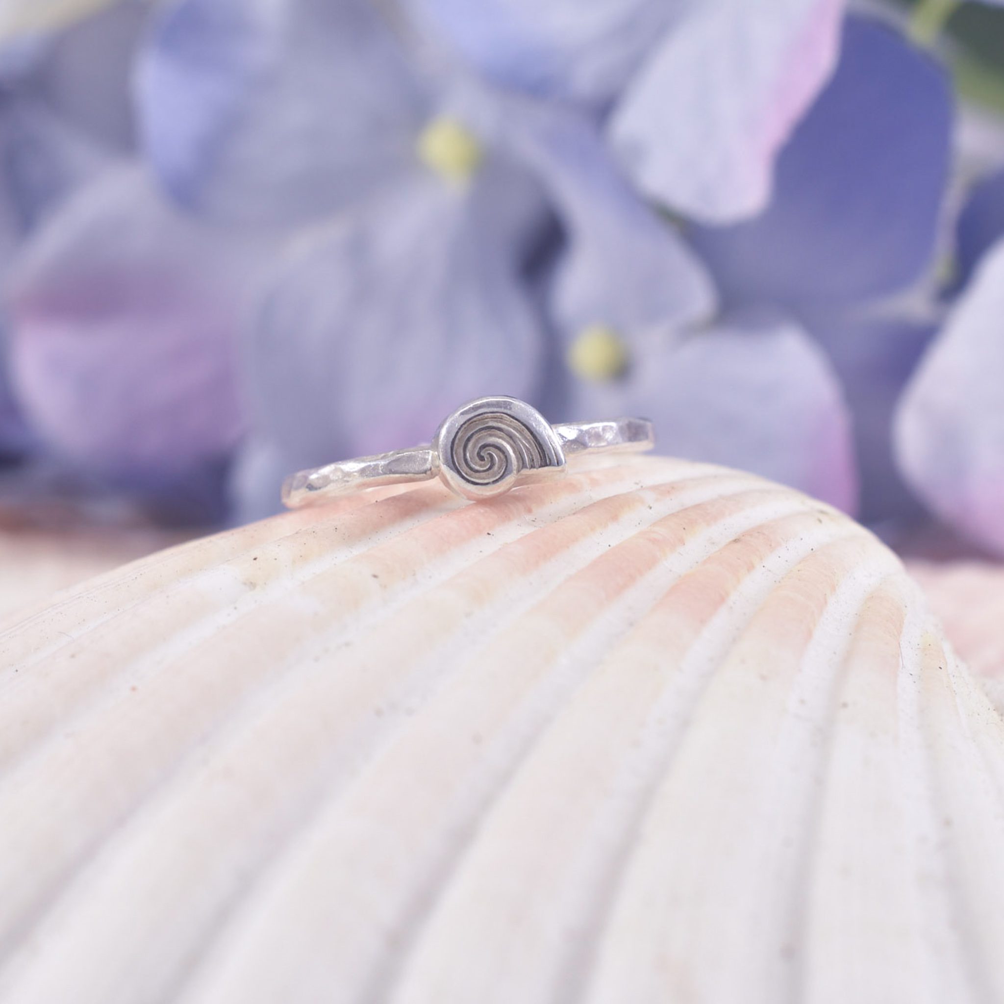 Sterling silver 3d ammonite ring