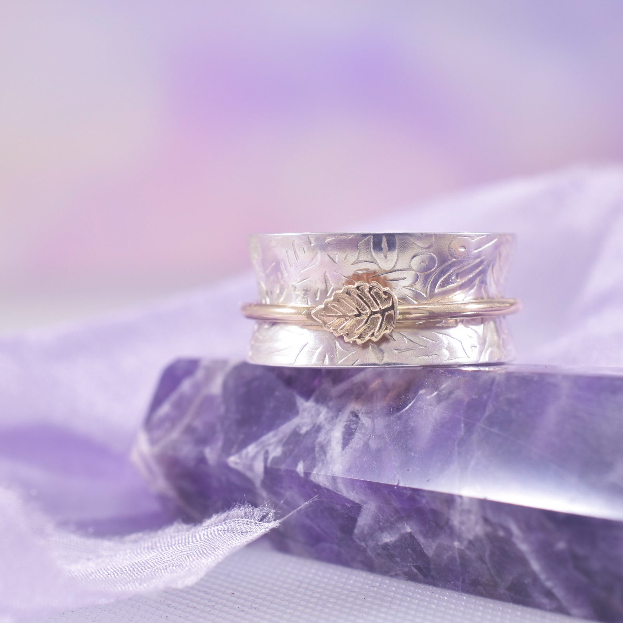 Handmade Sterling Silver Bramble Spinner Ring