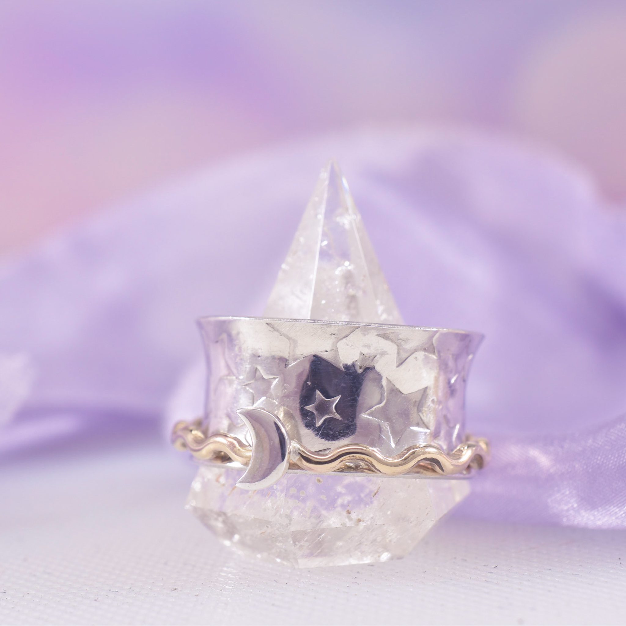 Handmade Sterling Silver Luna Spinner Ring