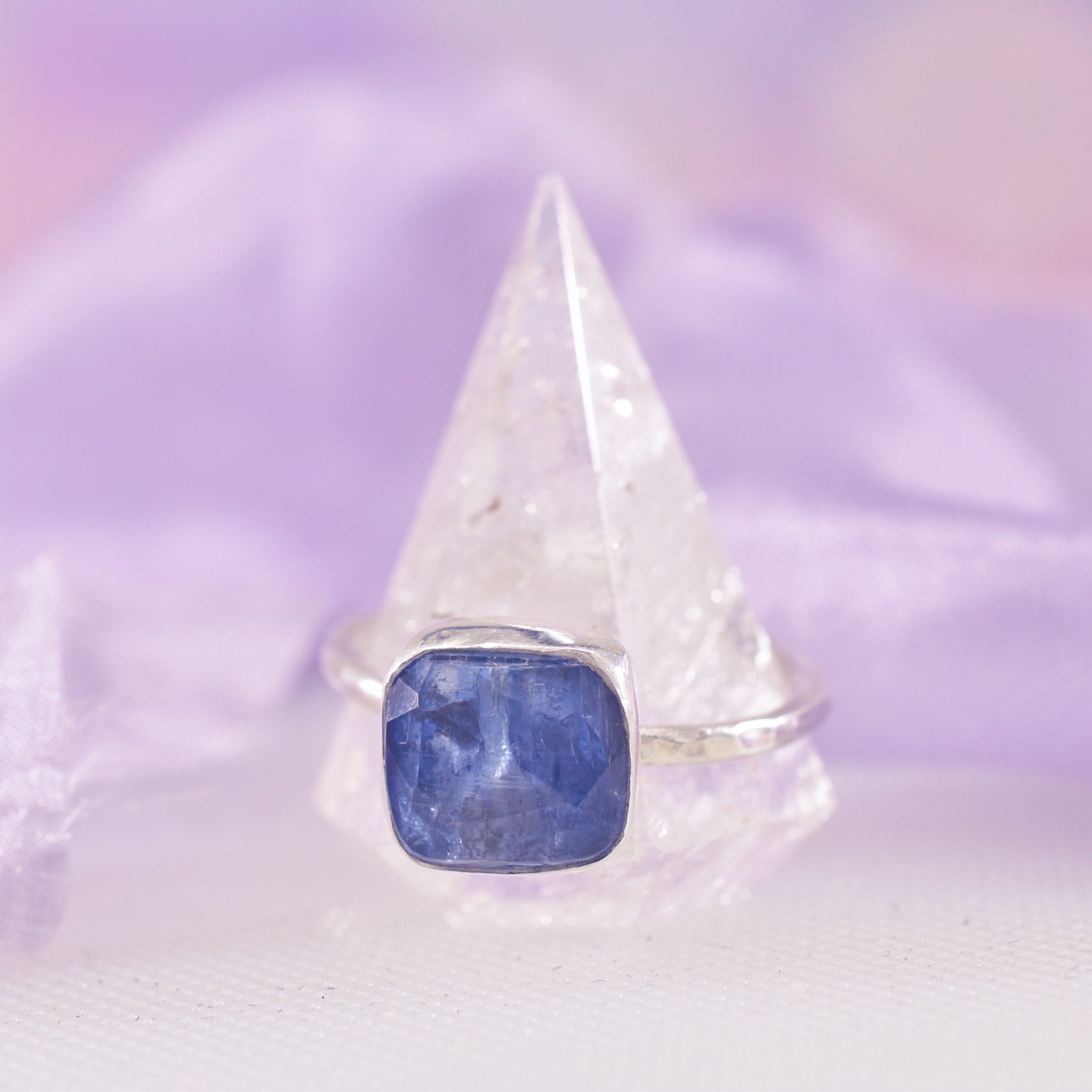 Handmade Sterling Silver Kyanite Ring Size Q & 1/2