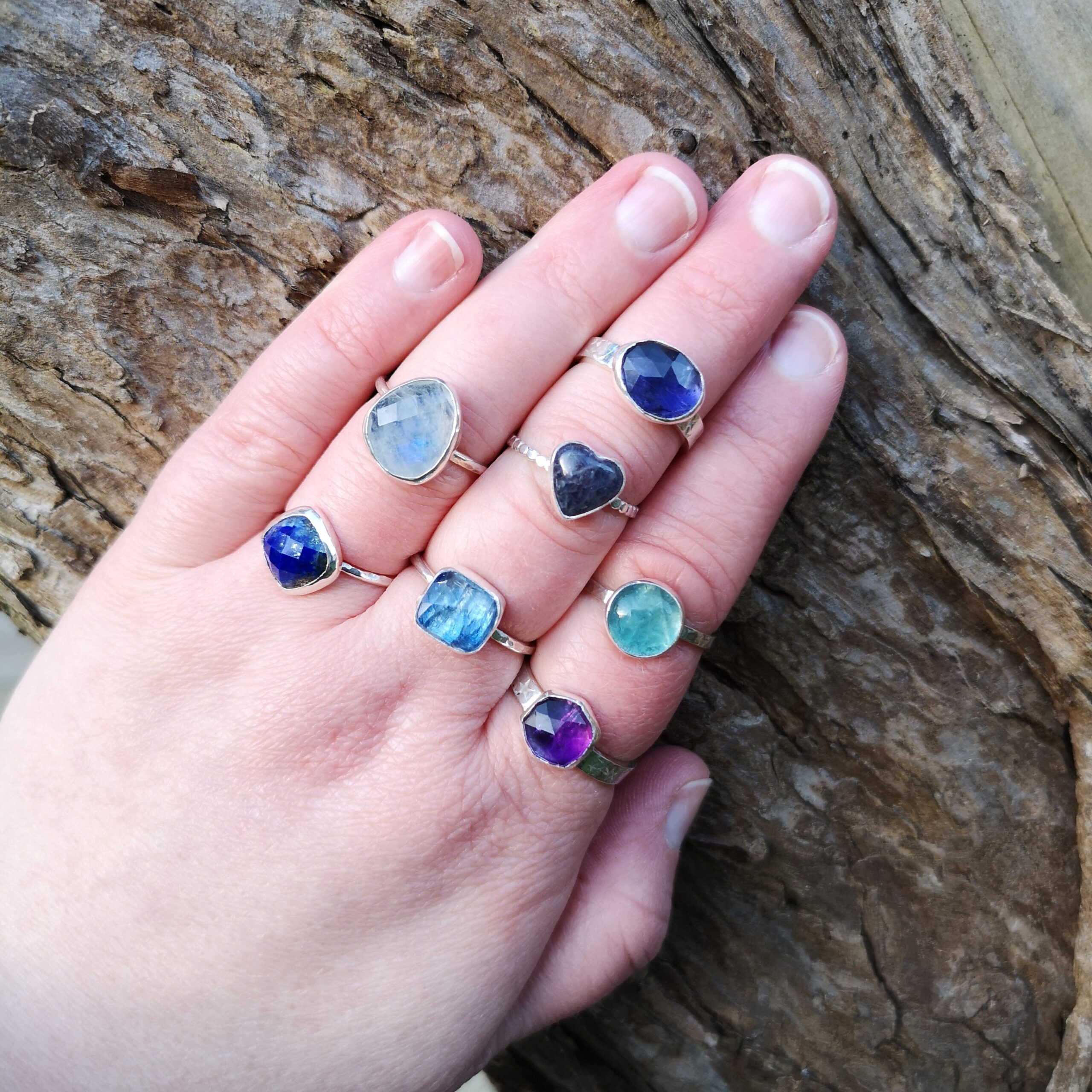 Rings shown on hand
