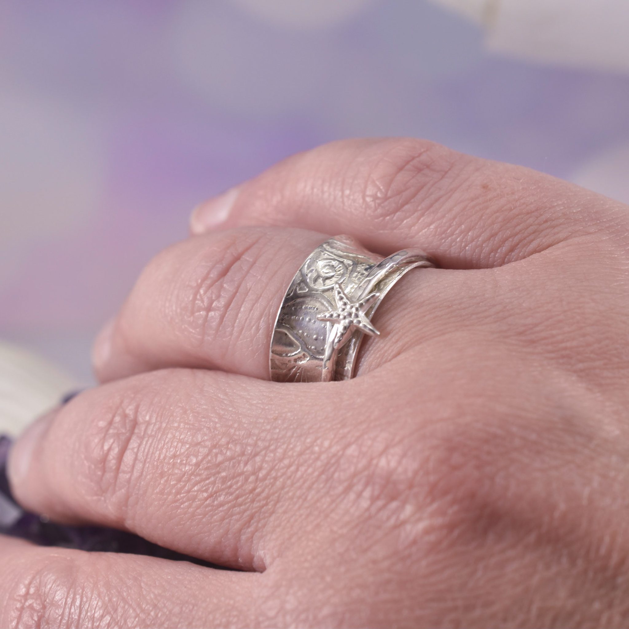 Sterling Silver Seashore Spinner Ring - Image 5