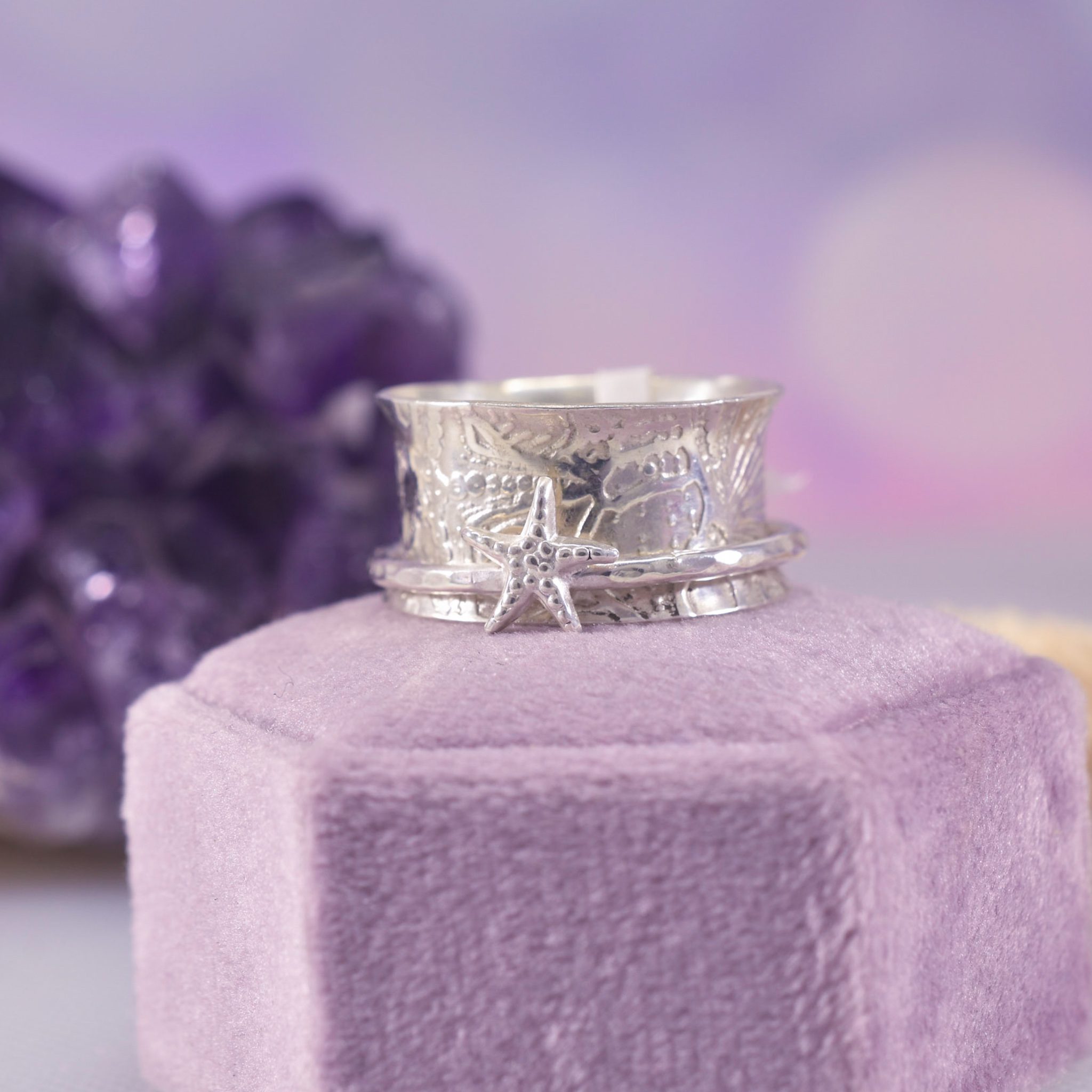 Sterling Silver Seashore Spinner Ring - Image 3