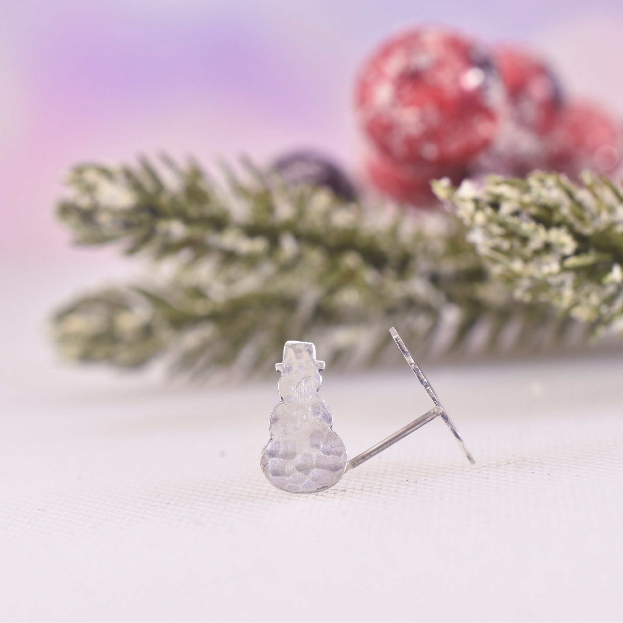 Sterling Silver Frosty The Snowman Stud Earrings