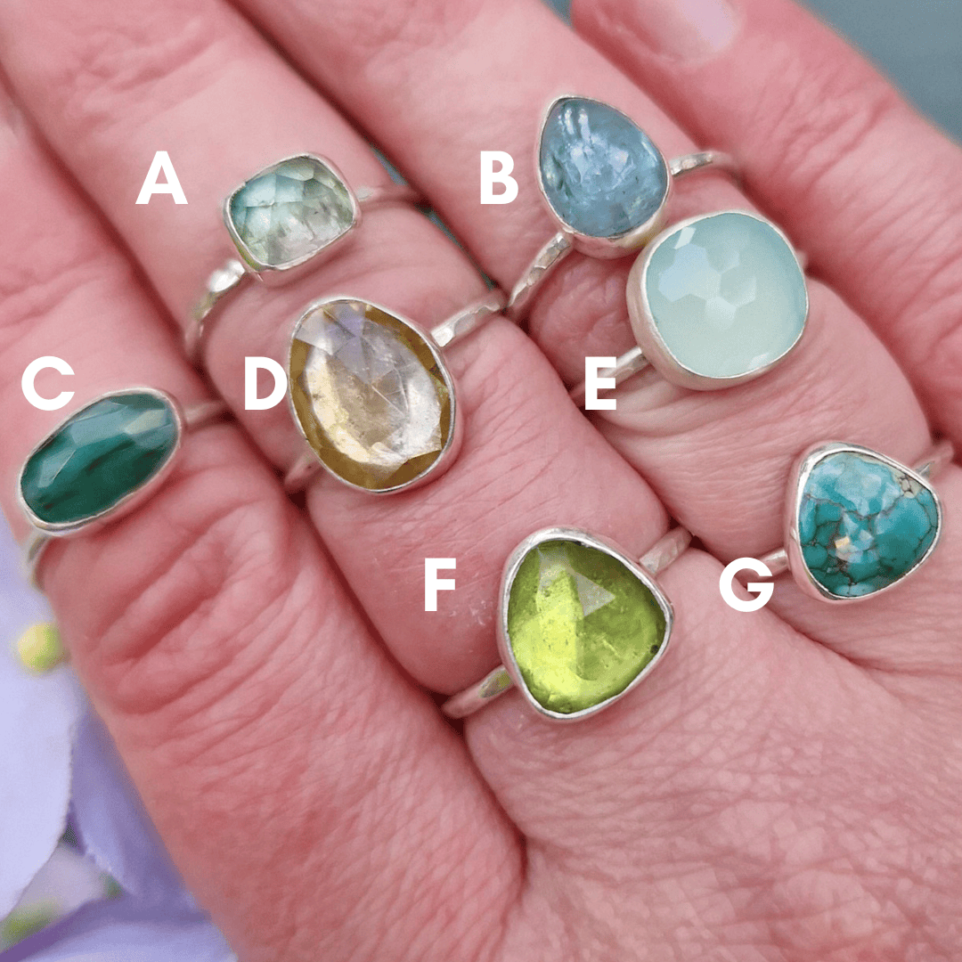 Sterling Silver Meadow Green Rings - Image 2