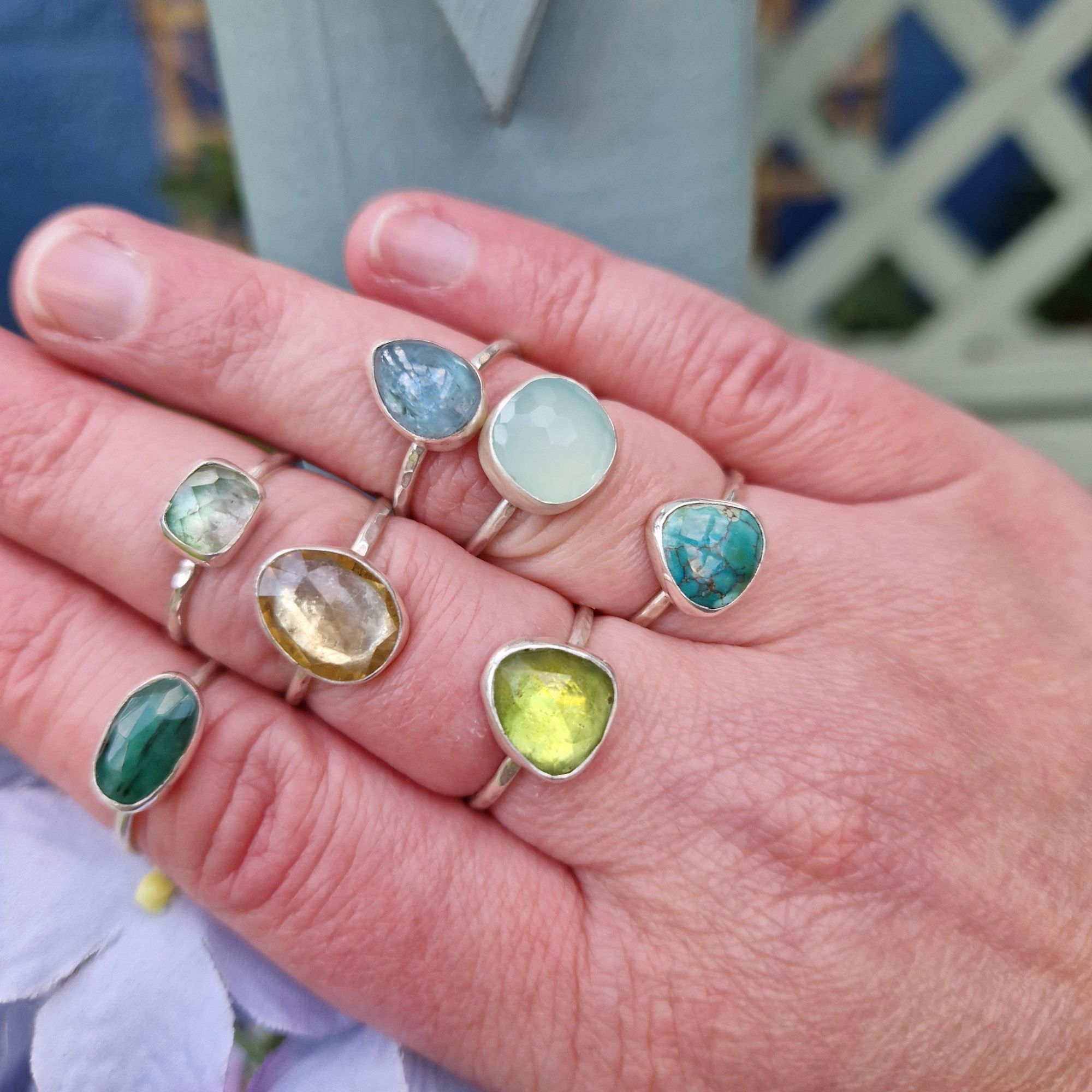 Sterling Silver Meadow Green Rings - Image 3
