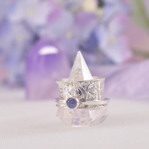 Sterling Silver Tanzanite Mermaid Spinner Ring