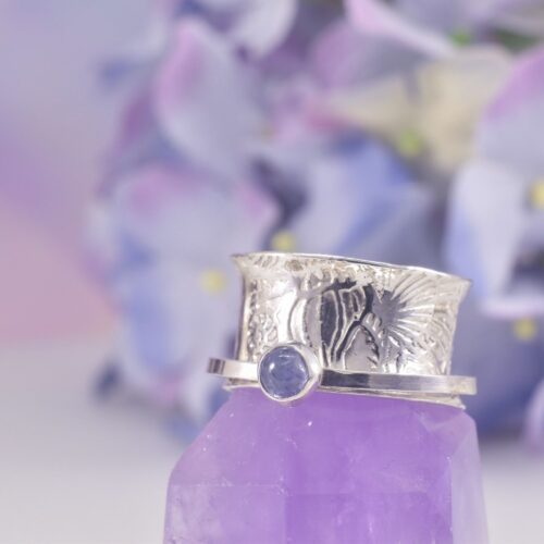 Sterling Silver Tanzanite Mermaid Spinner Ring