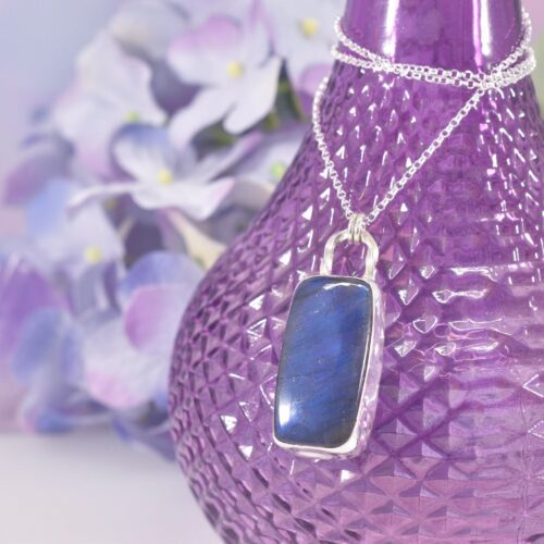 Sterling Silver Blue Labradorite Necklace