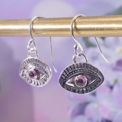 Sterling Silver Protective Evil Eye Charm Earrings