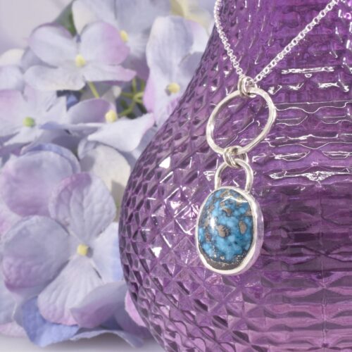 Sterling Silver Turquoise Drop Necklace