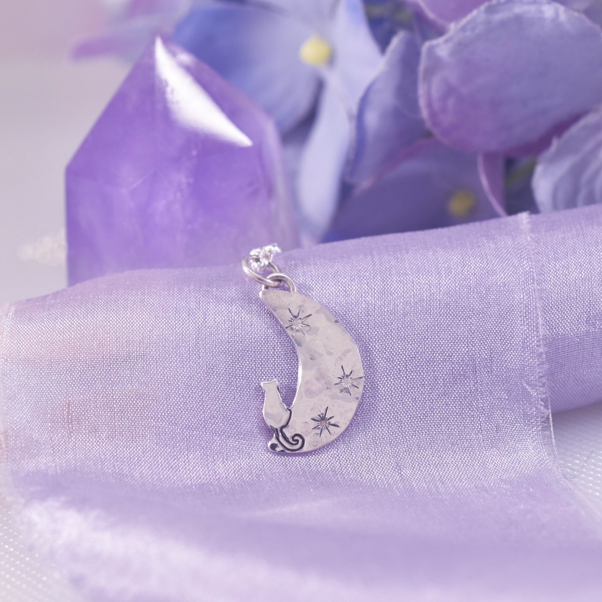 Sterling Silver Mini Luna Cat Necklace