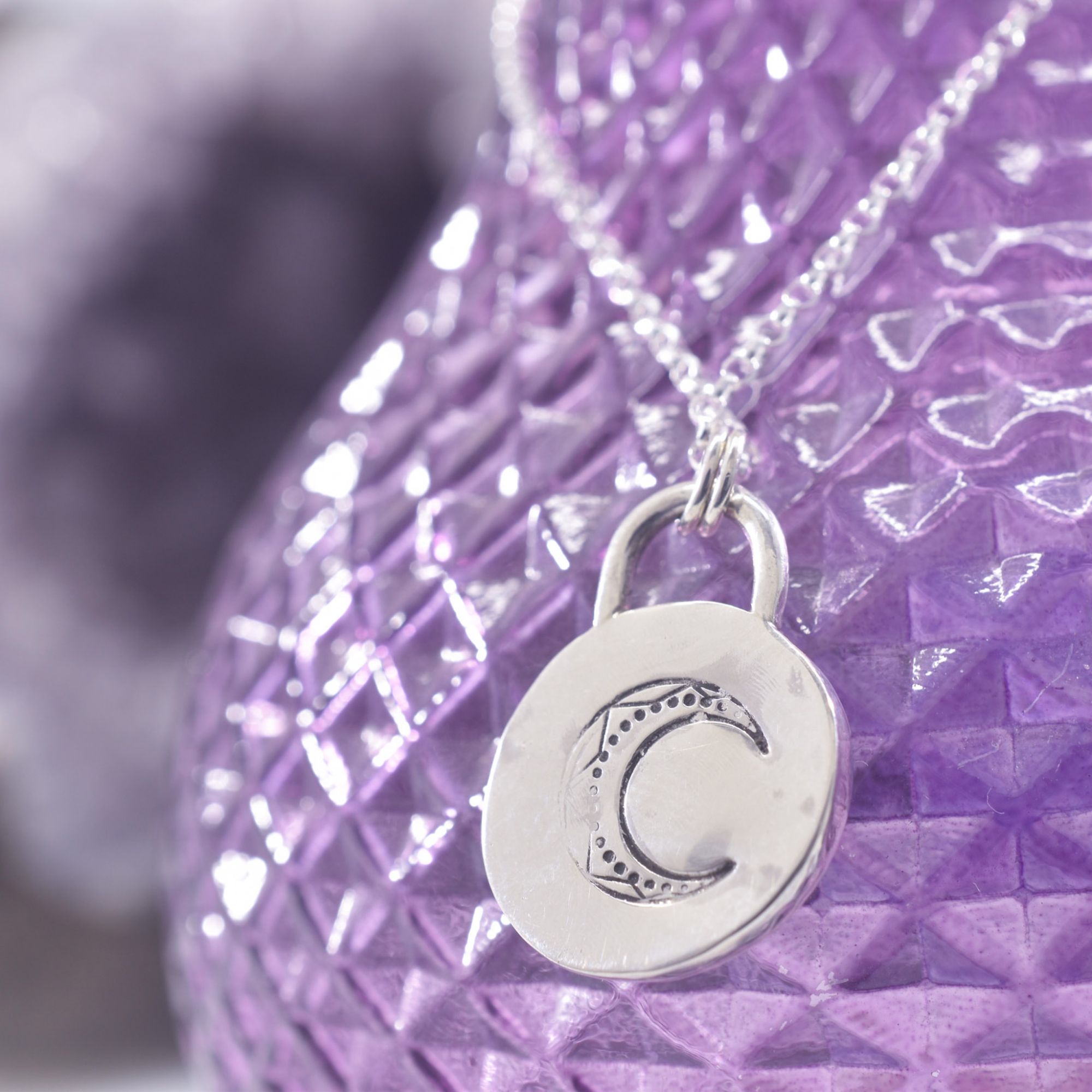 Sterling Silver Mystic Moon Face Necklace - Image 4