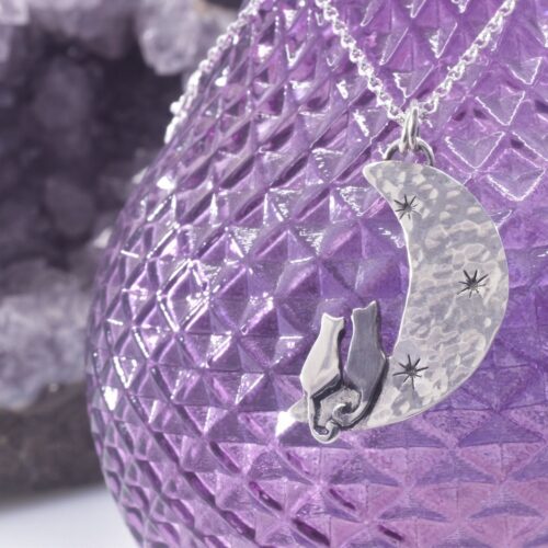 Sterling Silver Maxi Luna Cat Necklace