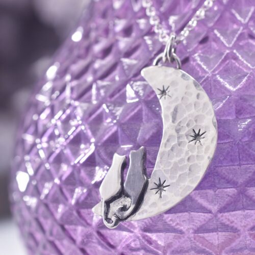 Sterling Silver Maxi Luna Cat Necklace
