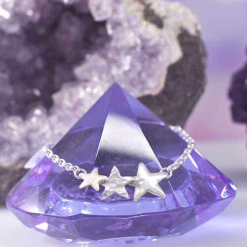Sterling Silver Cosmic Triple Star Bracelet