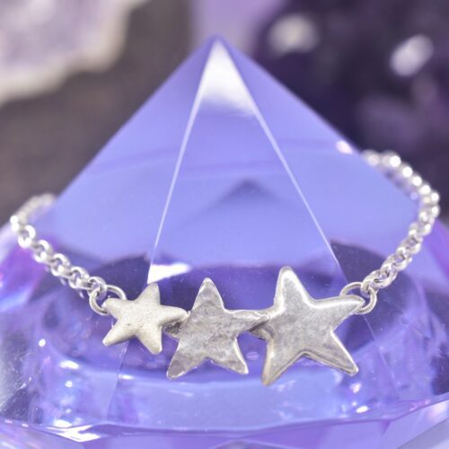 Sterling Silver Cosmic Triple Star Bracelet