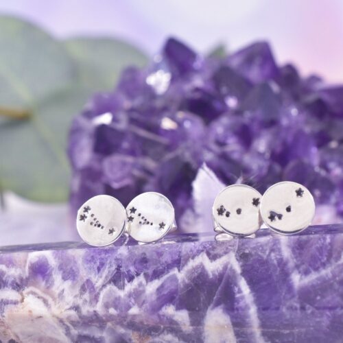 Sterling Silver Zodiac Constellation Studs