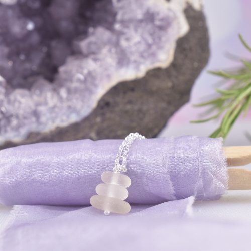 Sea Glass Pebble Stack Necklace
