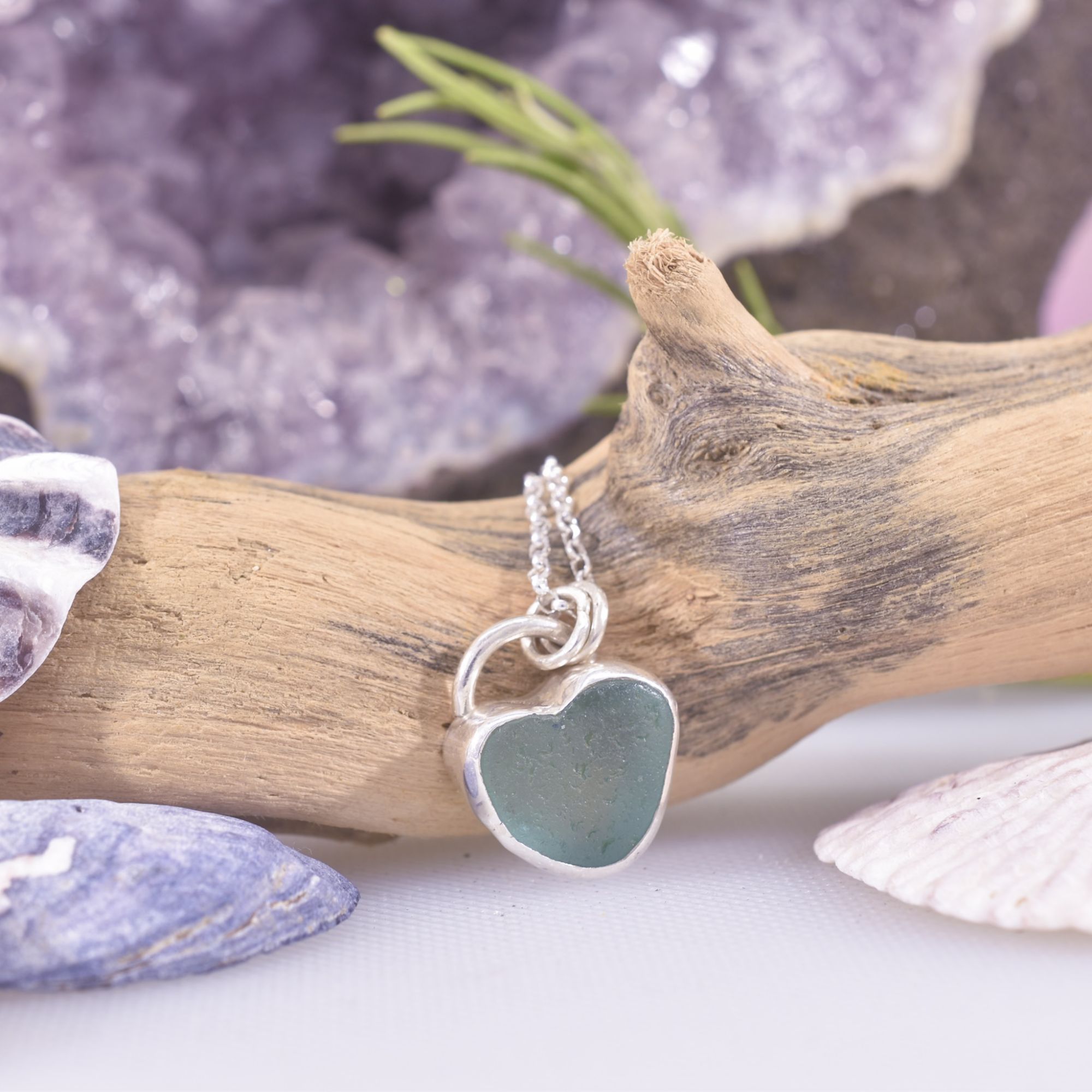 Sea Glass Siren Heart Necklace - Image 3